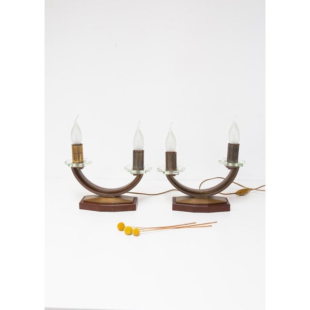 French Art Deco Table Lamps, 1940, Set of 2 For Sale - Image 3 of 10