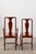 1930s Set of 8 | Queen Anne Revival Dining Chairs With Red/Pink Floral Upholstered Seats For Sale - Image 4 of 8