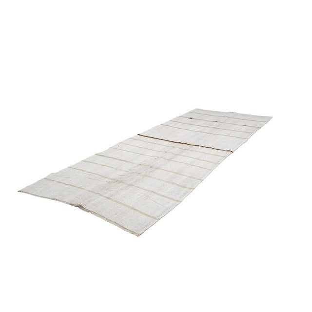Mid-Century Modern Mid 20th Century Striped Vintage Hemp Kilim Rug For Sale - Image 3 of 7