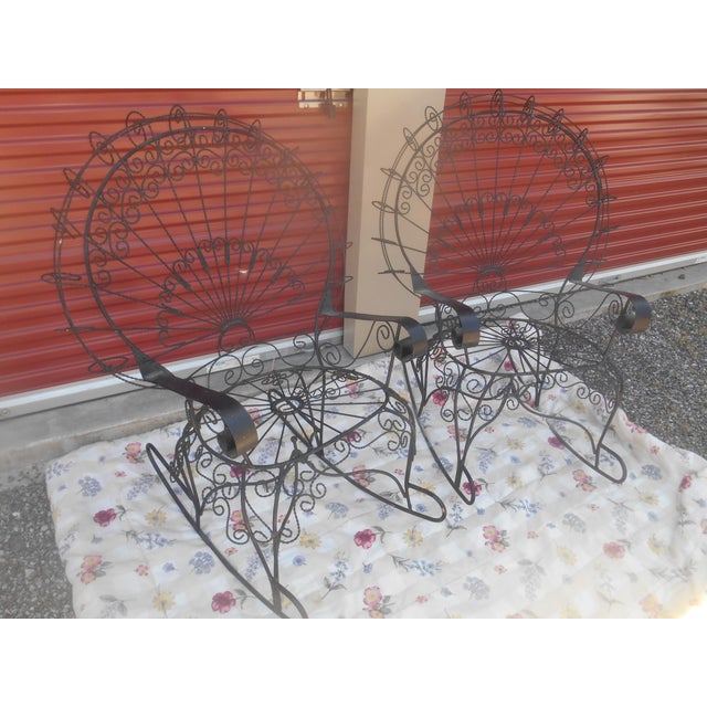 Stunning Salterini 3 Piece Peacock Patio Set For Sale - Image 6 of 7