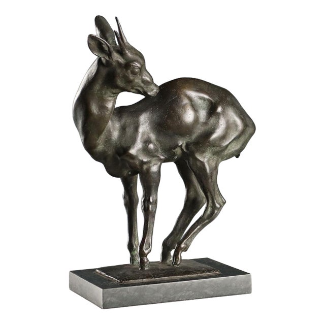 Bronze Fawn Sculpture attributed to Nando Conti For Sale