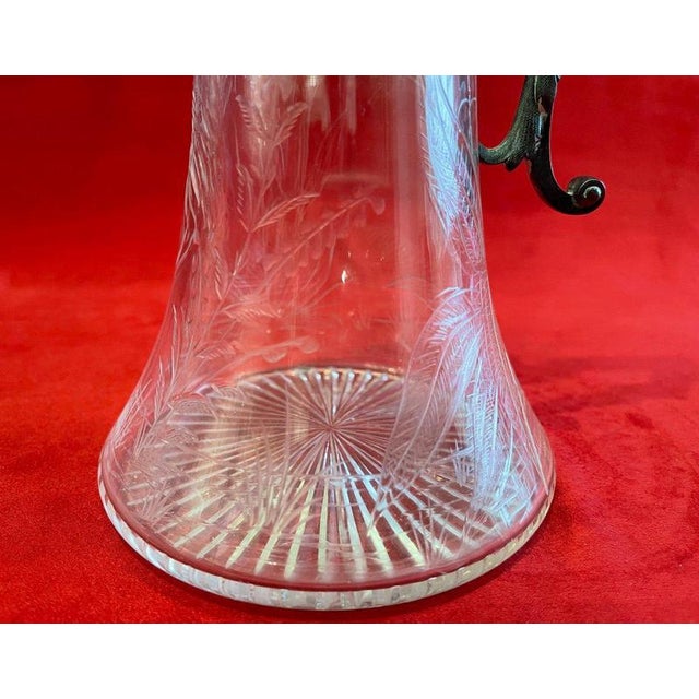 Large Crystal Carafe in Silver For Sale - Image 9 of 13