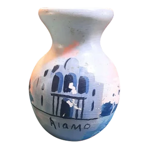 Texas Alamo Bluebonnet Mid Century Vase Souvenir San Antonio Landscape