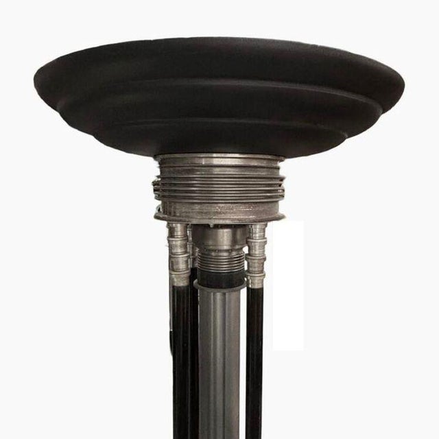 Art Deco Large 6-Foot Art Deco Revival Machine Age Torchiere Floor Lamp For Sale - Image 3 of 6