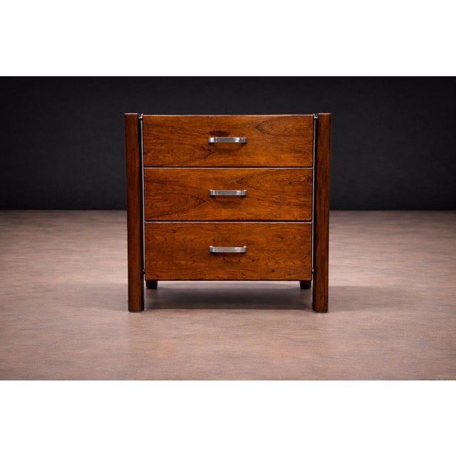 Mid-Century Modern Side Table With Drawers in Rosewood, Jorge Zalszupin, 1960’s For Sale - Image 3 of 9