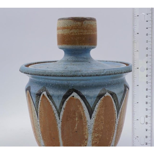 Ceramic Vintage Mid 20th Century Large Joel Edwards Covered Pot For Sale - Image 7 of 10