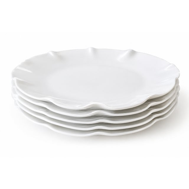 1980s 1980s Angela Cummings for Arita Japan "Wave" Fine Bone China Dinner Plates - Set of 10 For Sale - Image 5 of 5