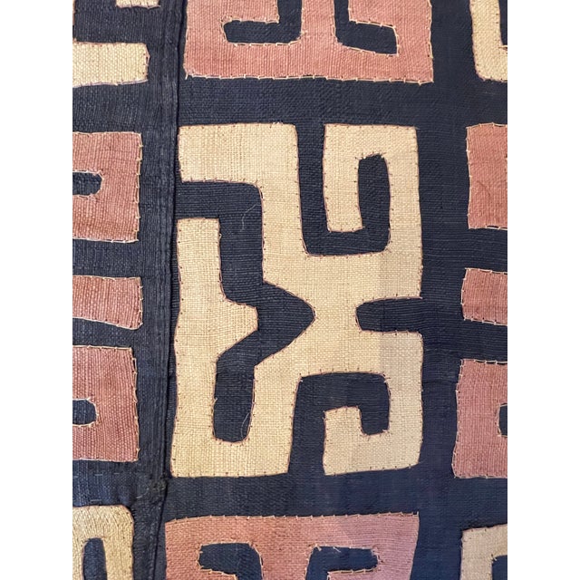 Kuba Cloth Raffia Bench | Chairish