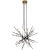 Modern Chapman & Myers for Visual Comfort Signature Stellar Medium Chandelier in Matte Black & Antique Brass with Frosted Acrylic For Sale - Image 3 of 4