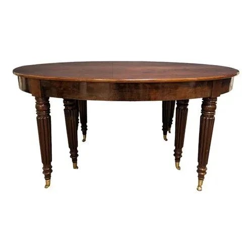 Oval Dining Table in Mahogany with 6 Legs, 19th Century For Sale - Image 11 of 11