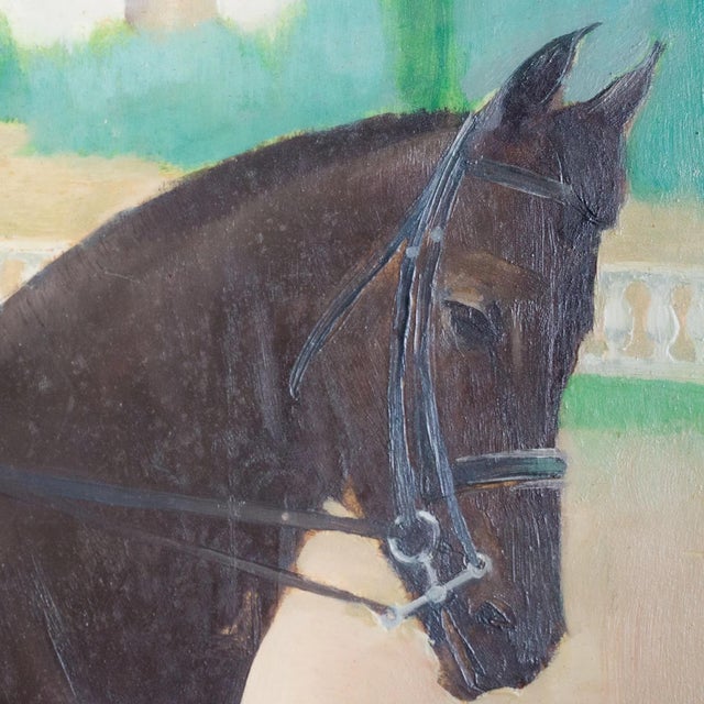 1950s Rosa Torras, Equestrian Rider in Landscape, 1950s, Oil on Board For Sale - Image 5 of 9