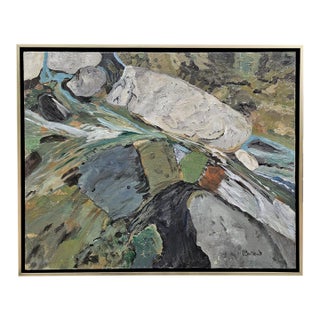 "Source of the Stream" Abstract Landscape Painting by Laurie MacMillan, Framed For Sale