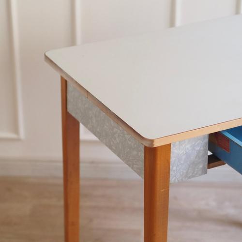 Mid-Century PVC Kitchen Table or Desk with Drawer For Sale - Image 11 of 18