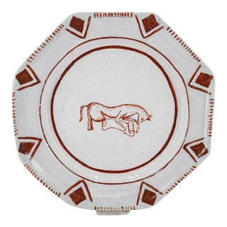 Émile Gallé French Faience Whimsical Animal Plate, Late 19th C For Sale