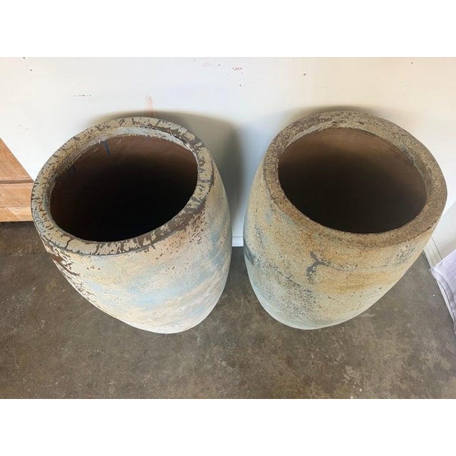 Pair of Monumental Atelier Vierkant Style Planters - Ocean Blue Patina For Sale In Los Angeles - Image 6 of 11
