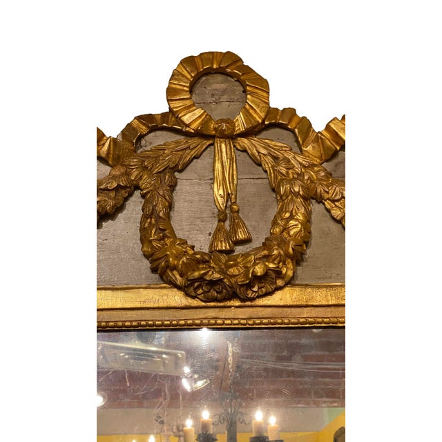 Louis XVI Period Gilt Wood and Polychrome Provincial Mirror For Sale - Image 4 of 9