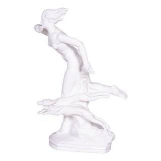 Vintage Art Deco Sculpture in Ceramic by Jan Lichtág, Czech, 1920s For Sale