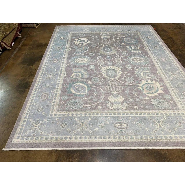 Traditional Turkish Oushak Area Rug 9'10" X 12'10" For Sale - Image 3 of 13