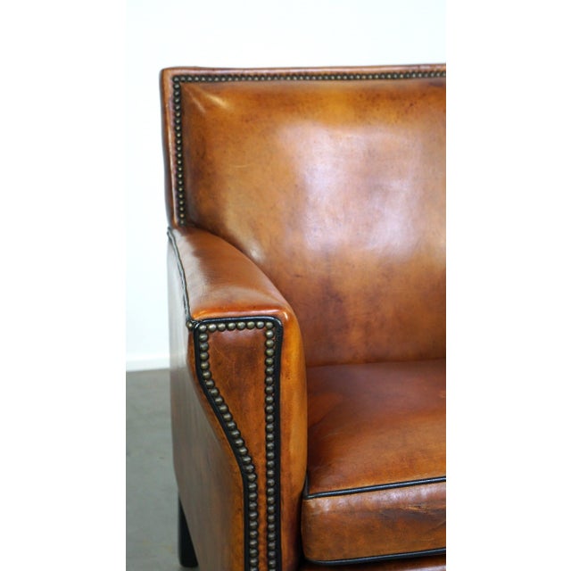 Art Deco Club Chair in Sheepskin Leather For Sale - Image 14 of 18