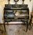 Louis XV Roll Top Secretary Desk – Hand Painted Black Bureau With Gold Leaf Details For Sale - Image 4 of 5
