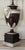 Fine antique 19th century Italian creamware urn with goat mask handles mounted as a table lamp. Handsome chocolate brown...