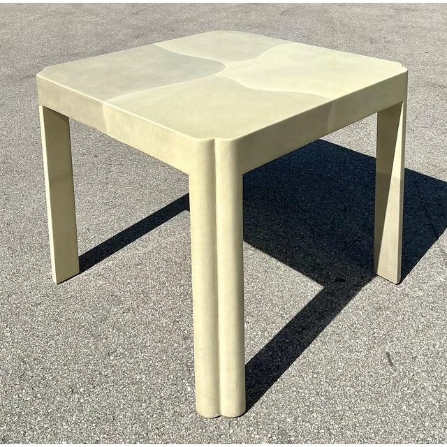 Contemporary Vintage 80s Parchment Paper Game Table For Sale - Image 3 of 12