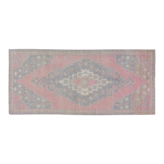 Vintage Turkish Anatolian Hand Knotted Wool Rug, 3'3''x7'5'' For Sale