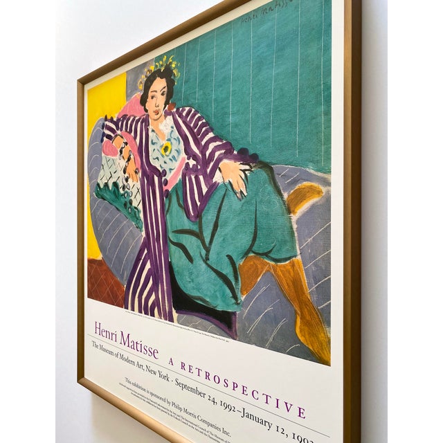 Henri Matisse Vintage 1992 Lithograph Print Framed Exhibition Poster " Small Odalisque in a Purple Robe " 1937 For Sale - Image 15 of 18