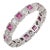 Vintage 1.10 Carat Pink Sapphire Diamond Platinum Band, Size 8 For Sale
