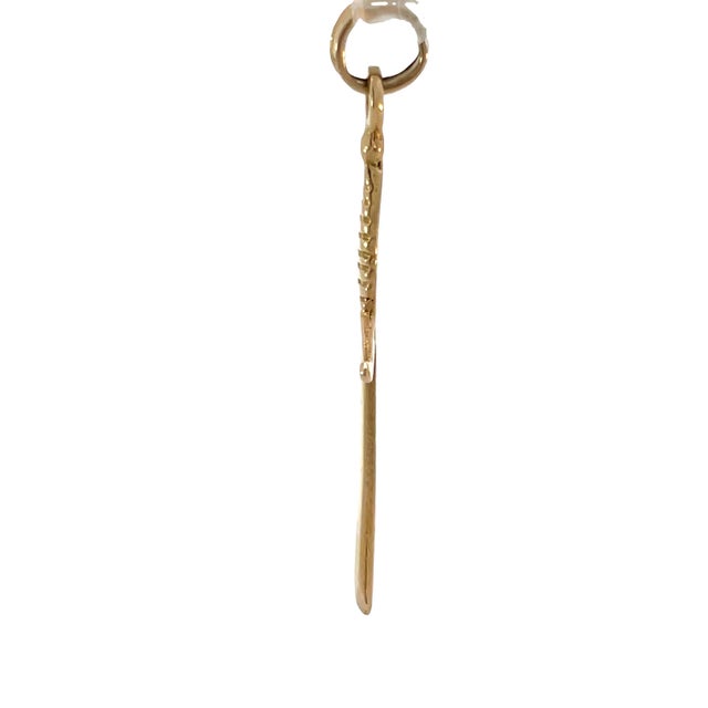 Metal 14k Yellow Gold Small Dagger Pendant/Charm With Flexible Bail For Sale - Image 7 of 9