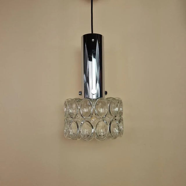 Crystal Glass Pendant Lamp from Limburg, 1960s For Sale - Image 9 of 9