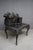 Highly Carved Chinese Dragon Black Lacquer Writing Desk / Secretary Desk For Sale - Image 13 of 15