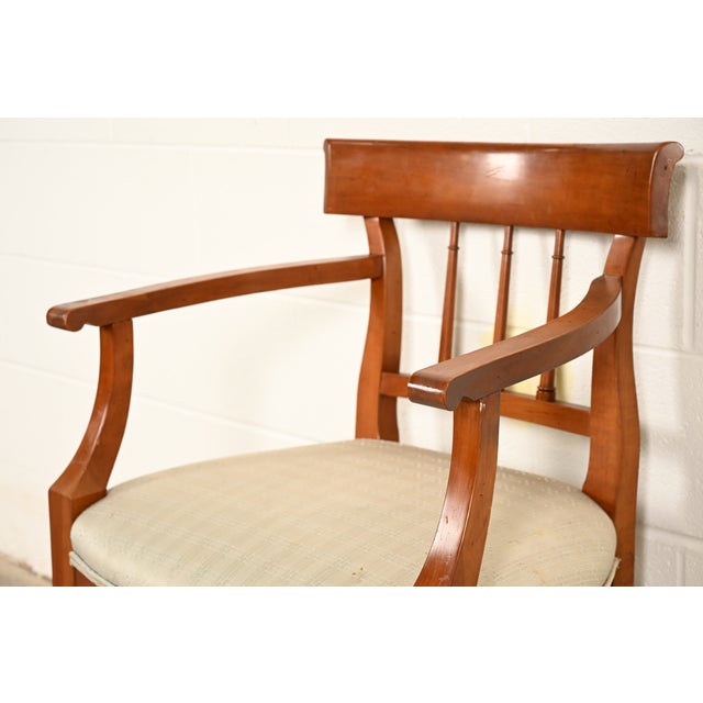 Kindel Furniture Regency Solid Cherry Wood Klismos Dining Chairs, Set of Five For Sale - Image 9 of 15