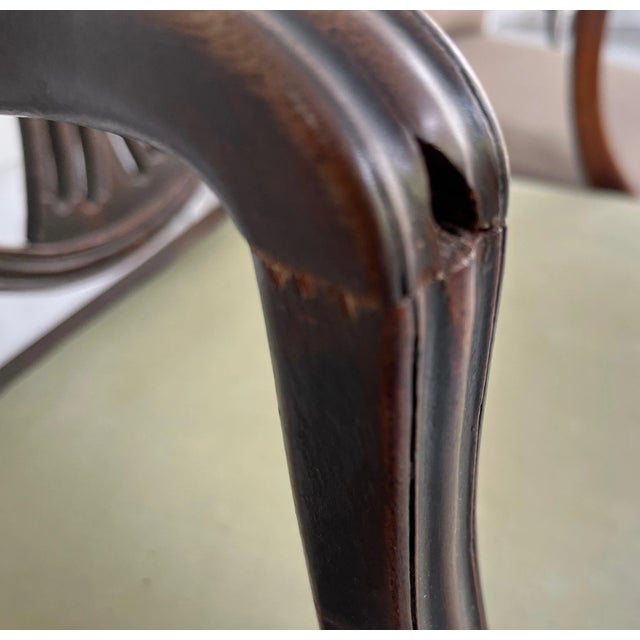 Antique Early 19th Century American Federal Ribbon Back Mahogany Arm Chair For Sale - Image 12 of 13