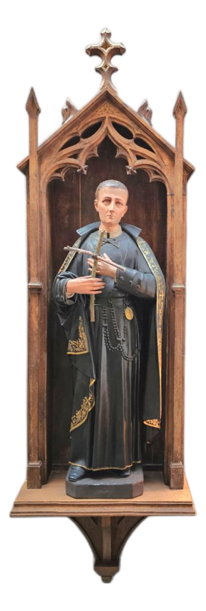 Statue of Patron Saint Gerard Majella in Gothic Niche