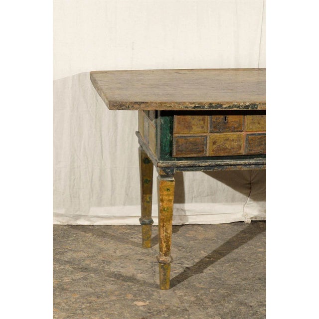 Spanish 19th Century Spanish Painted Wood Console Table For Sale - Image 3 of 11