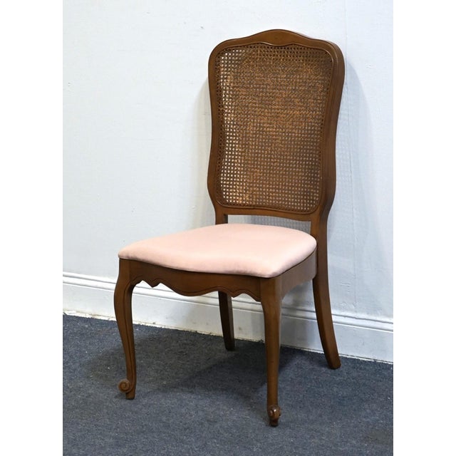 Broyhill Lenoir Furniture Country French Style Cane Back Dining Side Chair For Sale - Image 4 of 9