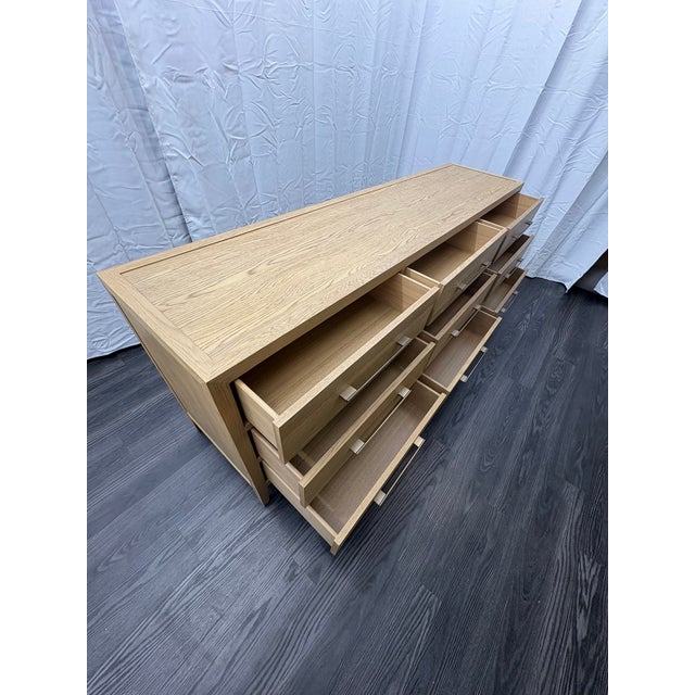 Restoration Hardware Rh French Contemporary 9-Drawer Dresser – Light Oak / Champagne For Sale - Image 4 of 16