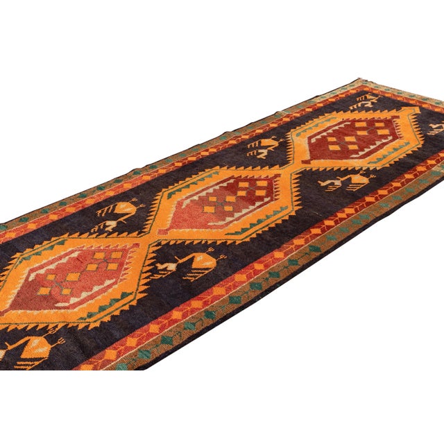 Textile Vintage Kurdish Hanmade Wool Rug, 4' X 11' For Sale - Image 7 of 10