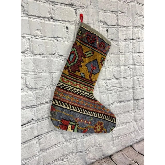 Turkish Kilim Rug Christmas Stocking For Sale - Image 4 of 4