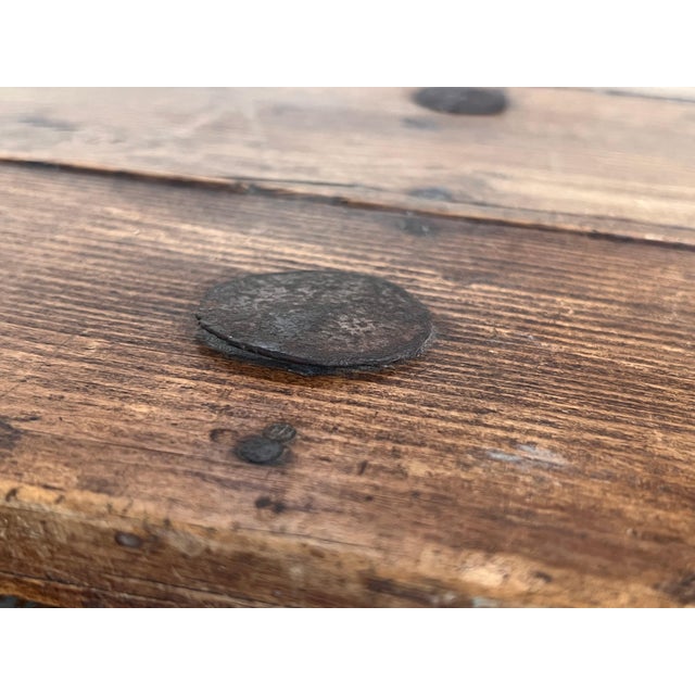 Brown Early 20th Century French Oak Worktable Table with One Drawer, 1920s For Sale - Image 8 of 18