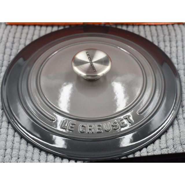 Metal French Le Creuset Round Dutch Oven Enameled Cast Iron Cocotte For Sale - Image 7 of 9