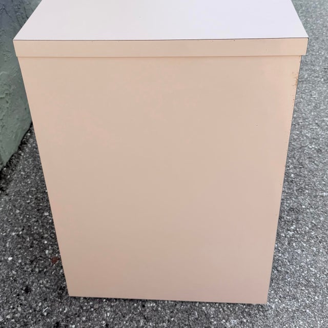 Paper Postmodern Light Pink Laminate Writing Desk For Sale - Image 7 of 7