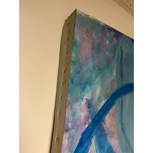 Large Vintage Contemporary Abstract Oil Painting 50 X48 For Sale - Image 9 of 18