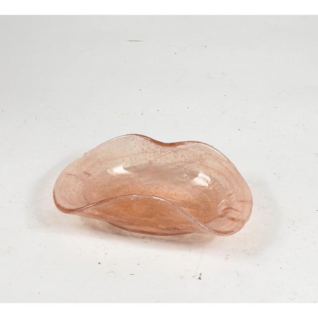 Amber Murano Handmade Dish Oddly Shaped Glass Tray For Sale - Image 3 of 7