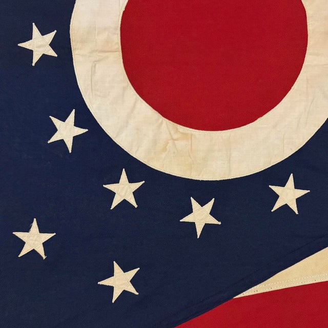American Vintage Sewn Cotton State Flag of Ohio For Sale - Image 3 of 5