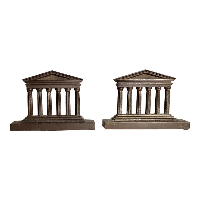 Bradley & Hubbard Bookends-Ancient Greek Temple Columns & Arch For Sale