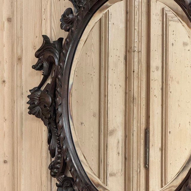 Late 19th to Early 20th Century Renaissance Revival Hand-Carved Beveled Mirror For Sale - Image 10 of 14