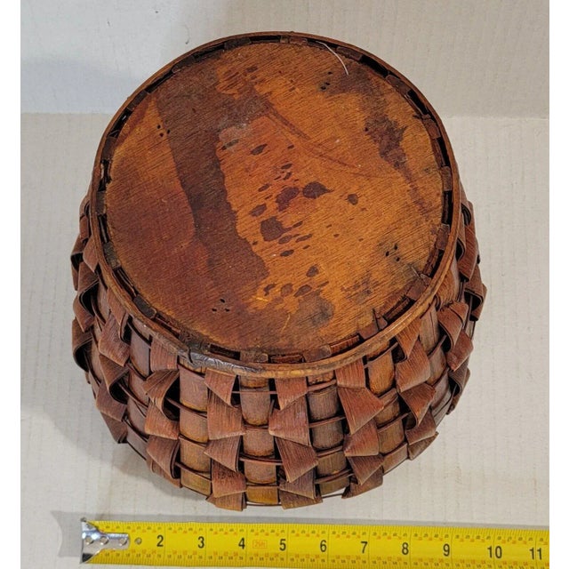 Vintage Artistic Japanese Split Woven Rattan Pencil Reed Planter For Sale - Image 10 of 12