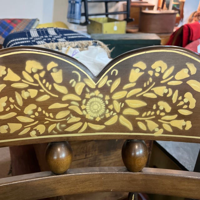 Wood 1960s Virginia House Solid Wood Stenciled Rocking Chair For Sale - Image 7 of 8